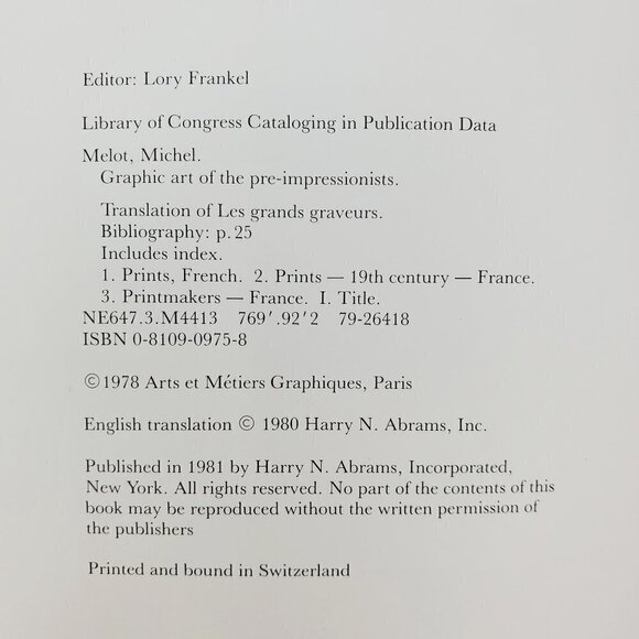 Graphic Art Pre-Impressionists by Melot, Abrams 1981 HCDJ Book Fully Illustrated - Picture 5 of 11